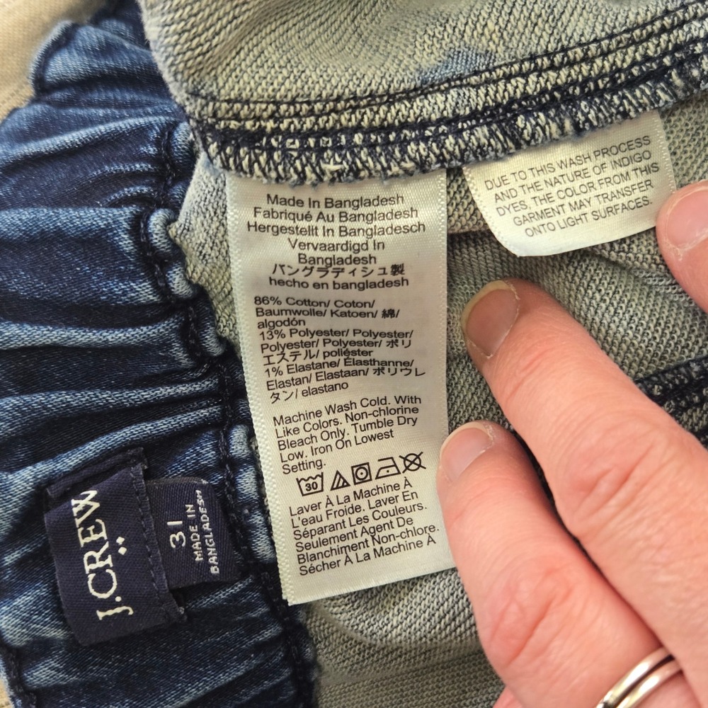 J.Crew Denim Joggers Womens 31 Medium Wash Utility Patch Pocket Elastic Waist - Picture 4 of 10